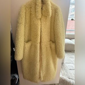 Frankie Shop Yellow Faux Shearling Coat